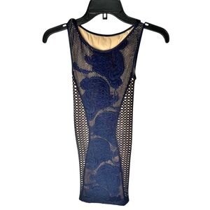 Intimately Free People Form fitting Dress Navy Lace Crochet
